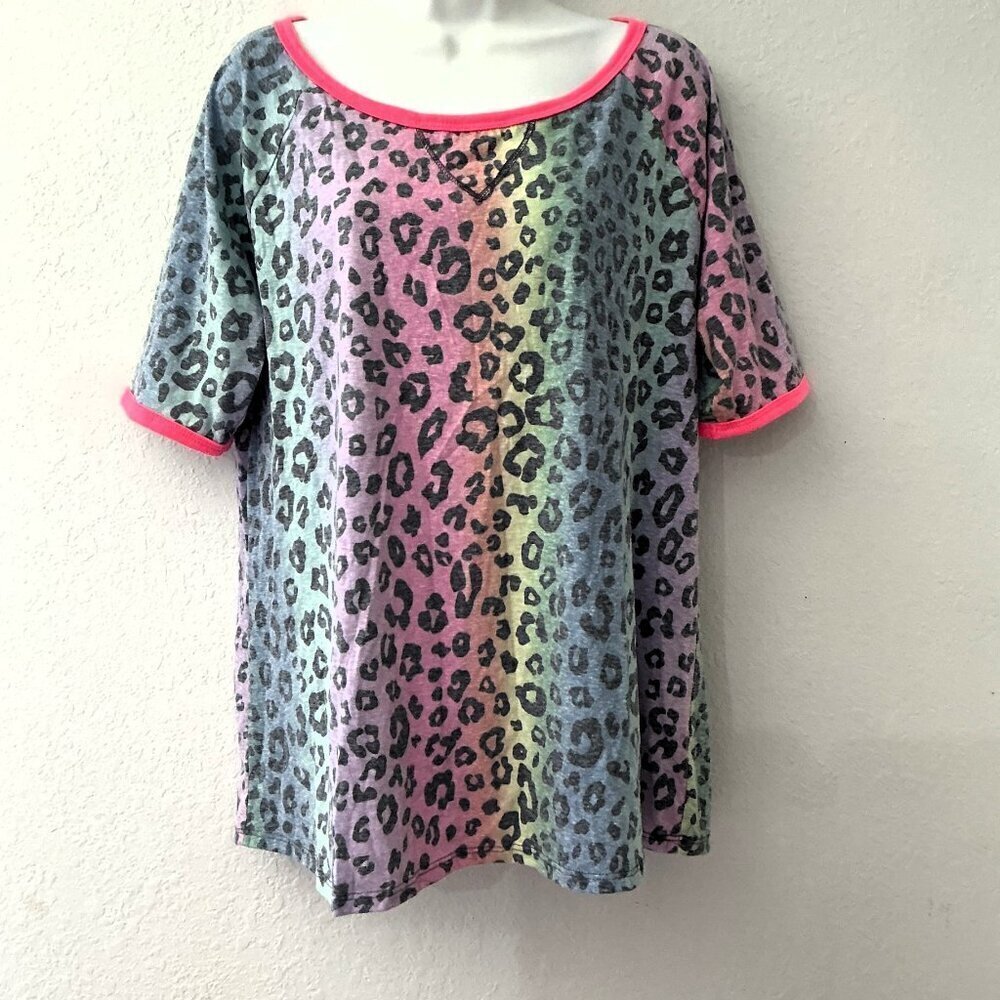 BIBI LEOPARD RAGLAN SLEEVE TOP GUC - Picture 10 of 12